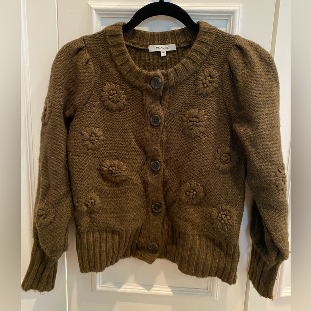 Madewell dark green cardigan